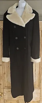 Tara Jarmon Black Wool/Cashmere Coat Immaculate Size 44 UK  16 • £40