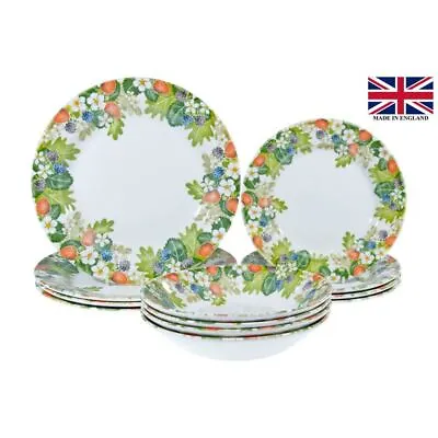 $59 • Buy Queens By Churchill - 12pc Dinner Set Strawberry Harvest (Made In England)