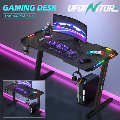$139.90 • Buy Gaming Desk Computer Desktop Home Office Writing Racer Carbon Fiber Table 120cm
