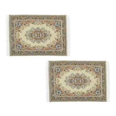 £5.82 • Buy Lots 2 1/12 Scale Beige Mini Style Floor Rug Dolls House Furniture Ornament