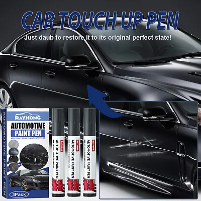 $10.40 • Buy 3Pcs Black Car Touch Up Paint Pen Touch Up Paint Black Car Scratch Repair Pen 