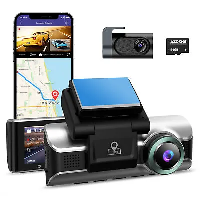 $111.99 • Buy AZDOME4K+1080P Dual Dash Cam3.19 IPS Night Vision Parking Mode 64GBCard WiFi GPS