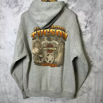 Harley Davidson Hoodie Sweatshirt Adult XL Gray Tucson Arizona Biker • $35