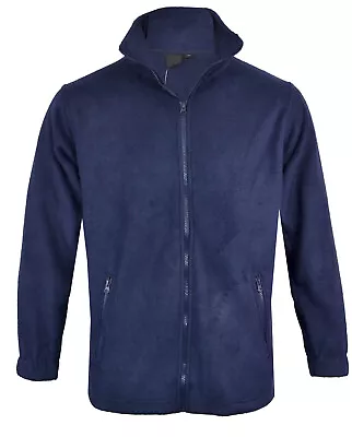 Mens Smart Premium Warm  Fleece Performance Jacket Coat Navy M-XXL • £11.69