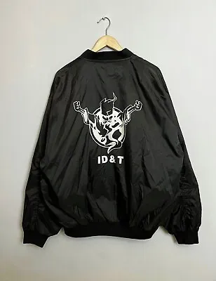 Vintage 90s Thunderdome Light Bomber Jacket Hardcore Wizard XL Black • $349