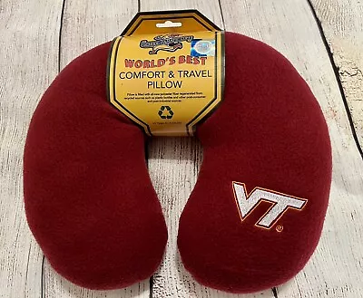 NEW ~ Virginia Tech Hokies Embroidered Fleece Neck Support & Travel Pillow Gift • $9.95