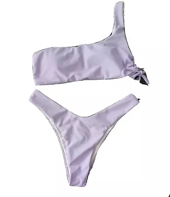 ZAFUL 2 Piece Bikini Swim Size US 4 One Shoulder Top And Bottom Set Purple • $16.97