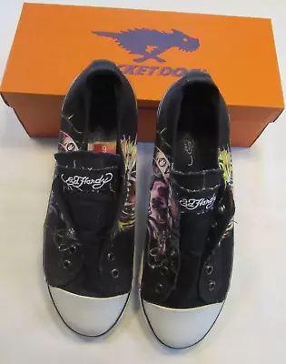 Don Ed Hardy Slip On Laceless Sneakers Skull/tiger Low Tops Womens Size 9 • $19