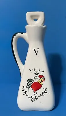 Vintage Red Rooster Vinegar Cruet Stopper Japan 5.5” Farm Decor Cottagecore • $4