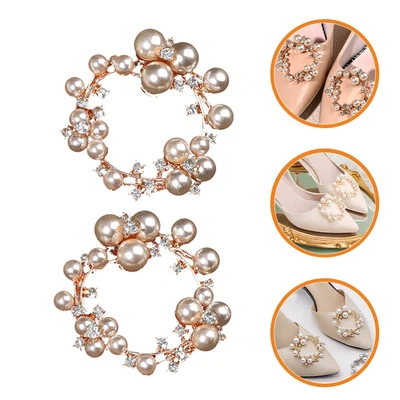 £6.65 • Buy Shoes Clips Pearls Crystal Buckle Women Accessories