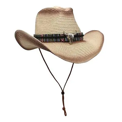 Western Cowboy Hat Cowgirl Sun Hat Costume For Teens Men's Women's Khaki • £11.33