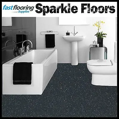 £1 • Buy Altro Nearly Black Sparkly Bathroom Flooring Glitter Safety Wetroom Vinyl