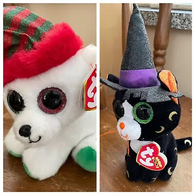 TY Beanie Boos Paxton And Pandora Christmas & Halloween Themes • $18