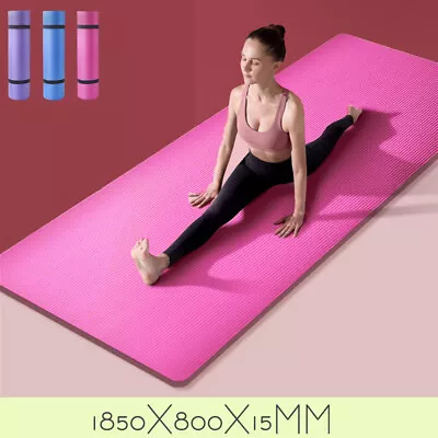 $29.99 • Buy Yoga Mat Pad 185x80cm NBR Nonslip Exercise Fitness Pilate Gym Durable Thick Mats