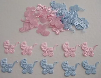 2 X 20 Prams Satin Baby Embellishments Blue/Pink For Cardmaking  40 In Total • £3.85