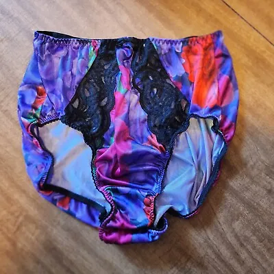 Vintage Floral Maidenform  Granny Panties Full Cut Lace Nylon Stretch 7 NWOT • $84.99