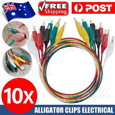 10PCS Electrical Alligator Clips Test Lead Jumper Wire Crocodile Cable Wire  • $4.95