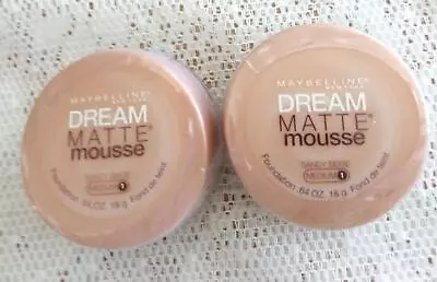 Lot Of 2 Maybelline Dream Matte Mousse Foundation ~ SANDY BEIGE Medium 1 • $14.95