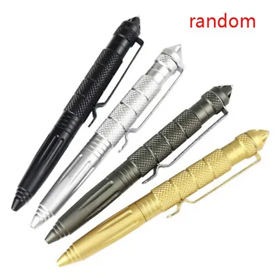 Metal Colour Tactical Defense Pen School Student Office Ballpoint Pens _LO • $3.03