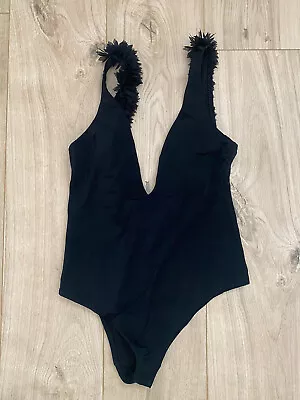 Calzedonia Cobey Swimsuit - One Piece - Black Flowers - Size Uk 34 - It 2 • £30