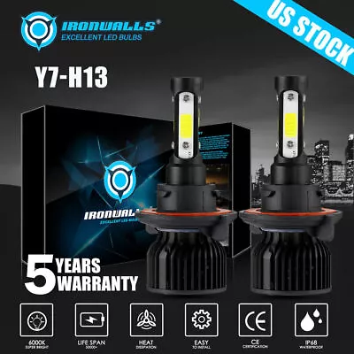 4Side 9008 H13 LED Headlight Super Bright Bulb Kit White 1200000LM High/Low Beam • $23.89