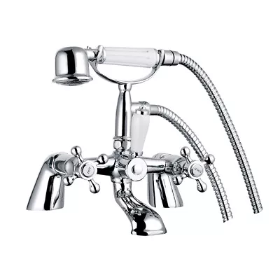 Designer Bath & Shower Bathroom Tap Solid Brass Chrome-White Finish Turn Lever A • £58.97