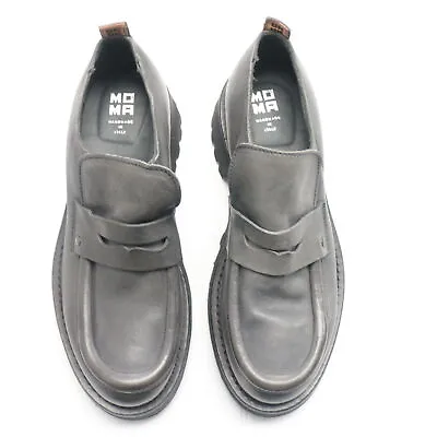 Women's Shoes MOMA 7 (EU 37) Loafers Gray Leather DE582-37 • $79.90