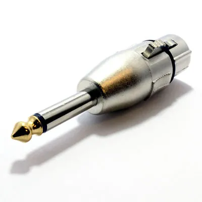 XLR Female Socket Holes To 6.35mm 1/4 Inch Mono Gold Tip Jack Plug Adapter [0035 • £3.44