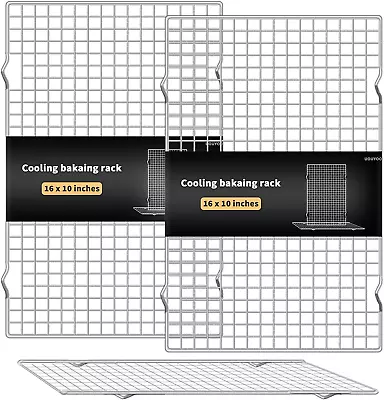 Cooling Rack For Baking Set Of 2 Stainless Steel 16X10 Inches Baking Rack Oven • $20.45
