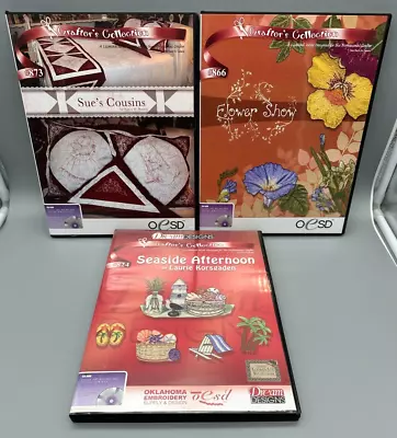 Lot Of 3 OESD Machine Embroidery CD-ROM Software Seaside Flower Cousins! • $39.99