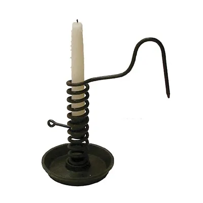 Wrought Iron Spiral Courting Candle Holder Antique Vintage Reproduction Black • $32.95