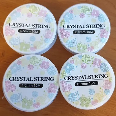 £2.79 • Buy ELASTIC CLEAR CRYSTAL STRING CORD FOR JEWELLERY MAKING 0.5mm 0.7mm 0.8mm &1mm W3