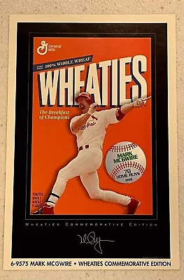 Vintage Mark Mcgwire Wheaties Cereal Mini Poster 4x6 St Louis Cardinals Le • $9.99