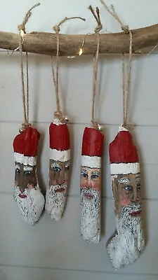 Handmade Hanging Driftwood Santa Father Christmas Decoration Tree Decoration  • £7