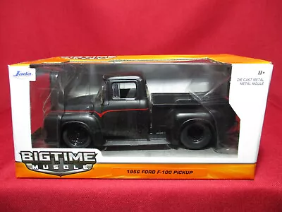 1956 Ford F-100 Pickup Truck Blk Bigtime Muscle Jada Toys 1/24 Scale Diecast Car • $89.99
