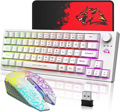 60% Wireless Gaming Keyboard Mouse Set RGB Rainbow Backlit For PC Laptop MAC • $23.39