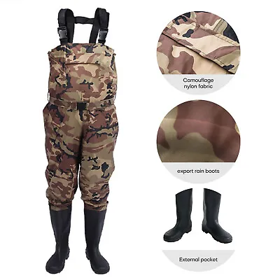 All Size Bootfoot Chest Wader 2-Ply Nylon/PVC Waterproof Fishing & Hunting Wader • $42.64