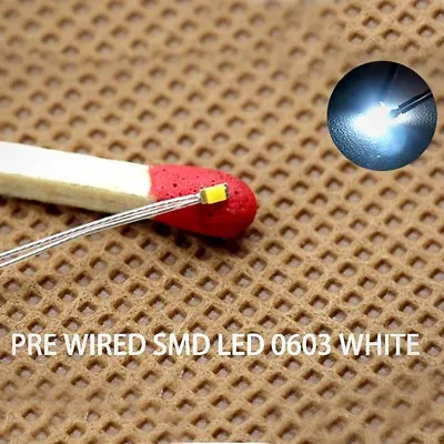 T0603W 20pcs Pre-soldered SMD LED 0603 Micro Litz Wire Bright White Lights • $11.99