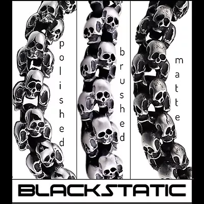 Blackstatic - Skull Link Necklace 26  W/ Metal Gift Box – 316L Stainless Steel • $59.99