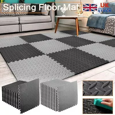 EVA INTERLOCKING FLOOR MATS SOFT FOAM GYM FLOORING MAT YOGA TILES 10MM 60x60CM • £74.99