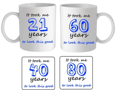 FUNNY 40th 50th 60th 65th 70th BIRTHDAY GIFT FOR HIM MUG PERSONALISED AGE DAD • £10.95