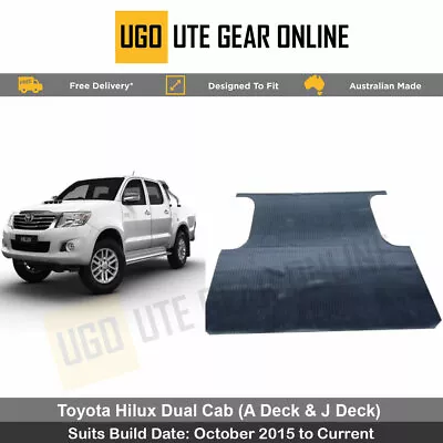 Rubber Ute Mat For Toyota Hilux Dual Cab SR SR5 A-Deck And J-Deck 2015 - Current • $121.87