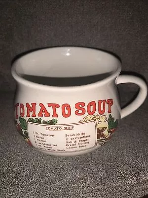 Vintage Tomato Soup Ceramic Recipe Mug Bowl Cup With Handle • $10.99