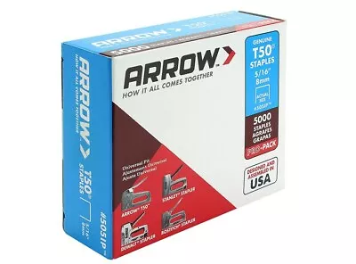 £15.99 • Buy ARROW T50 SERIES 10mm GALVANISED STAPLES FOR STAPLE GUN GUNS 5000 BOX FRAME