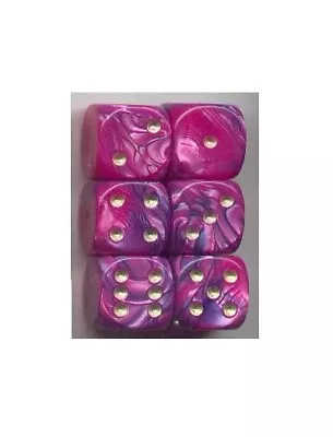 NEW Dice Set Of 6 D6 (15mm) - Toxic Blue-Pink • $8.07