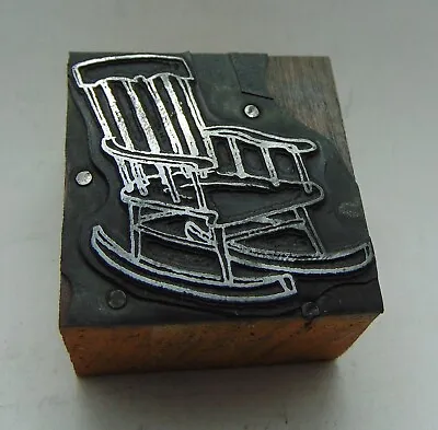 Vintage Printing Letterpress Printers Block Big Rocking Chair  • £19.28