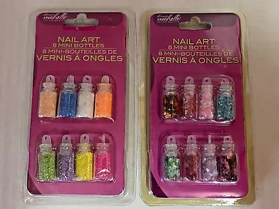 Salon Nail Art Manicure 16 Bottles (2pks) Micro MINI Multi Colored Rocks Glitter • $9.99