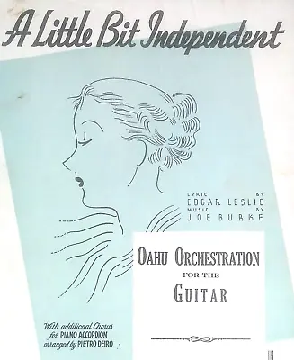 A Little Bit Independent Sheet Music Oahu Orchestration For Hawaiian Guitar • $6.98