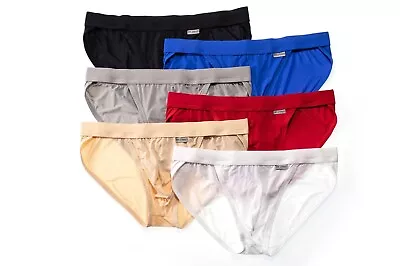 Mens Ice Silk Briefs Sexy Low Waist Bikini Panties Pouch Breathable Underwear US • $5.99