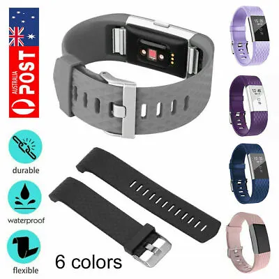 For Fitbit Charge 2 Wristband Silicone Watch Wrist  Strap AU Sports Band • $4.94
